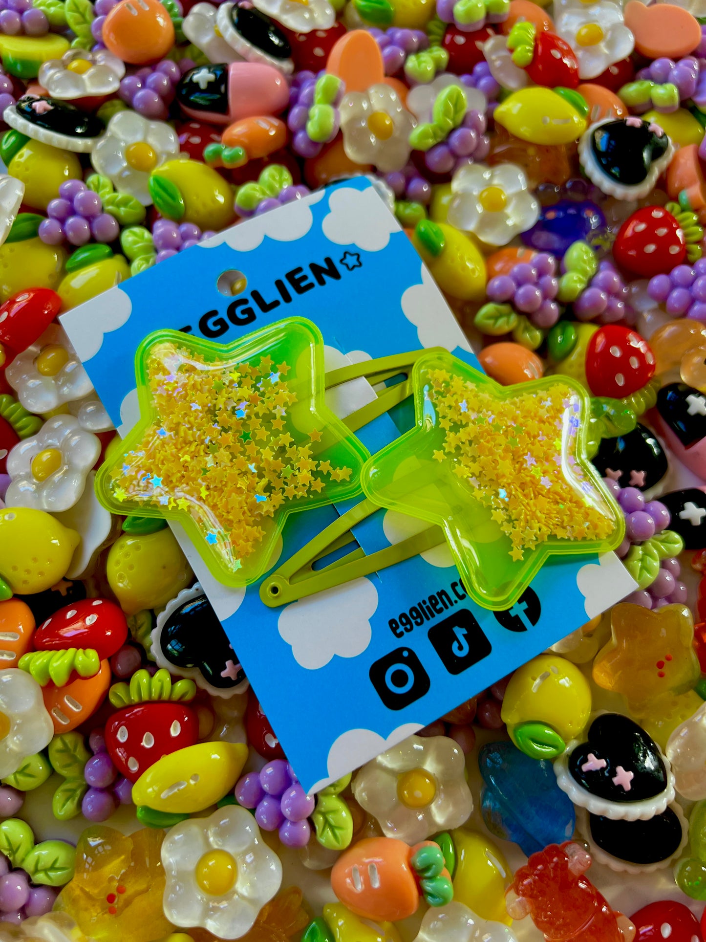 Yellow Shaker Hair Clips