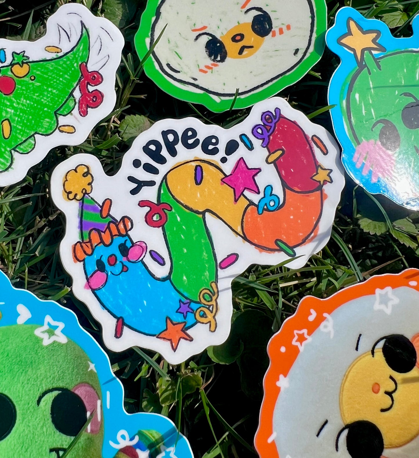 Yippee Worm Sticker