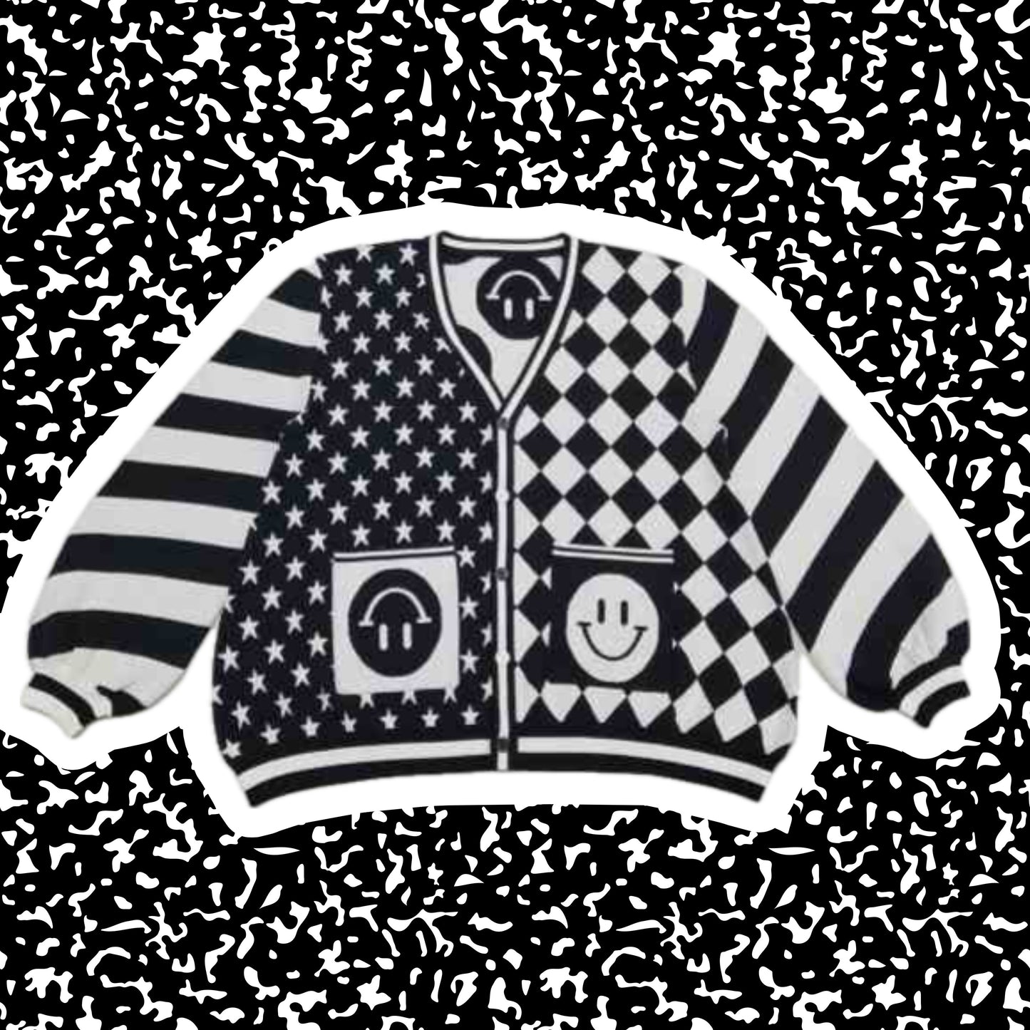 Black & White Clown Cardi