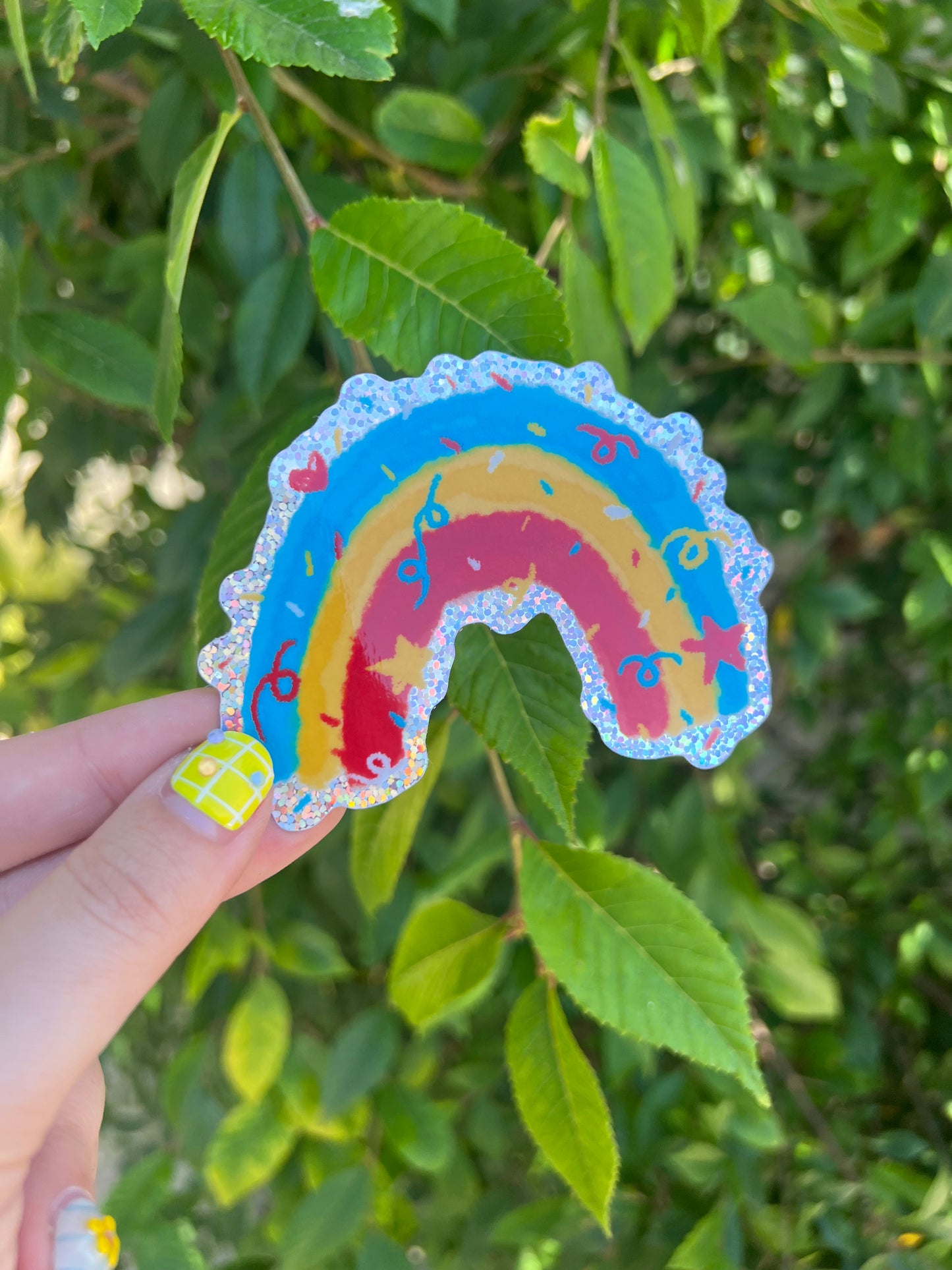 Primary Colored Rainbow Holo sticker