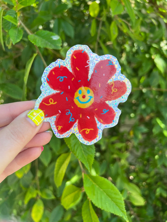 Clown Flower Holo sticker