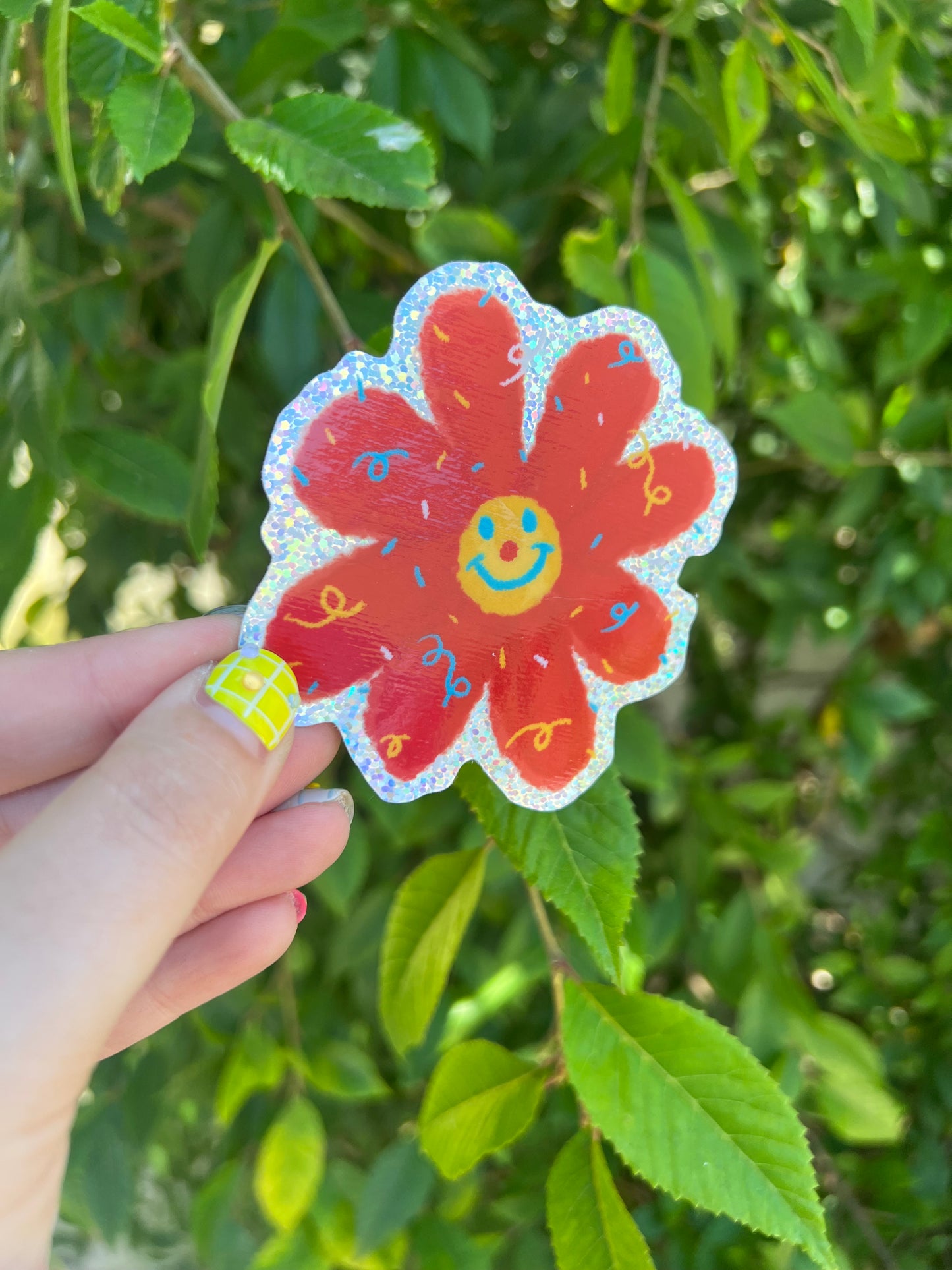 Clown Flower Holo sticker