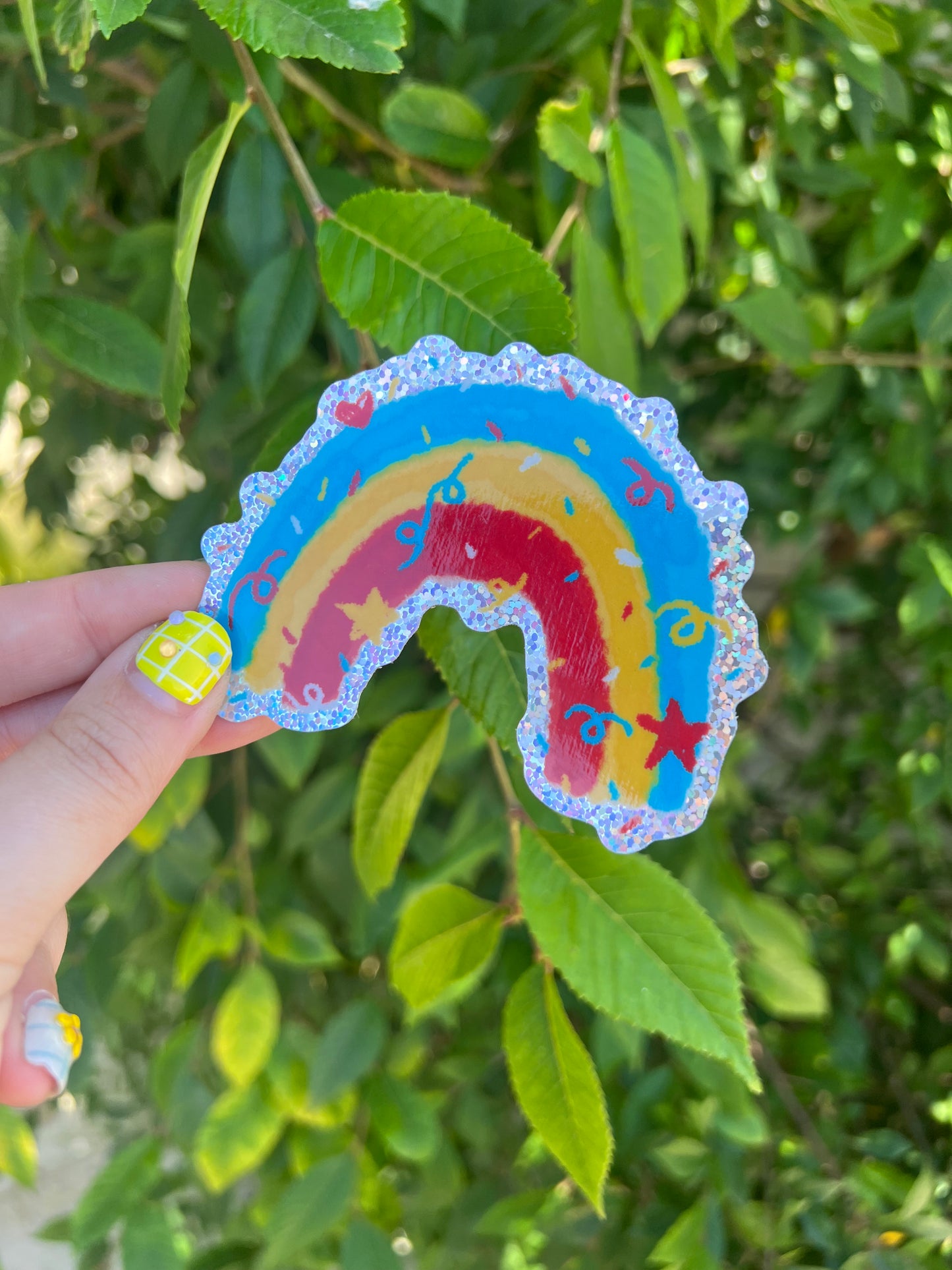 Primary Colored Rainbow Holo sticker