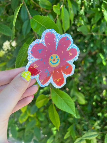 Clown Flower Holo sticker