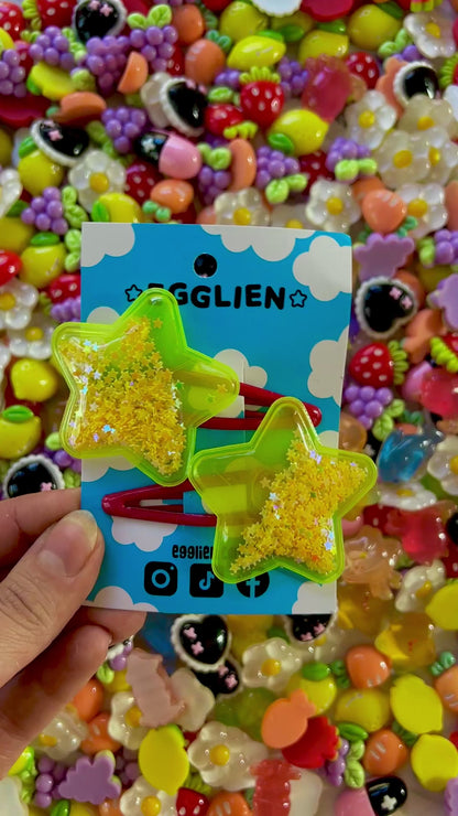 Yellow Shaker Hair Clips