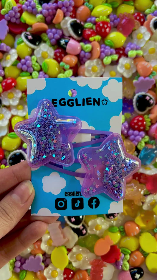 Purple Shaker Hair Clips