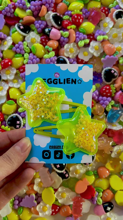 Yellow Shaker Hair Clips