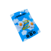A pair of fried egg cabochons on yellow hairclips both on a blue backing card that reads "Egglien"
