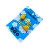 A pair of pineapple cabochons on yellow hairclips both on blue backing card that reads "Egglien"