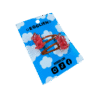 squid orange hair clipside A pair of red squid cabochons on orange hairclips both on a blue backing card that reads "Egglien"