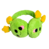 One pair of green earmuffs with a cheerful alien with star antennas on the ear covers portion.